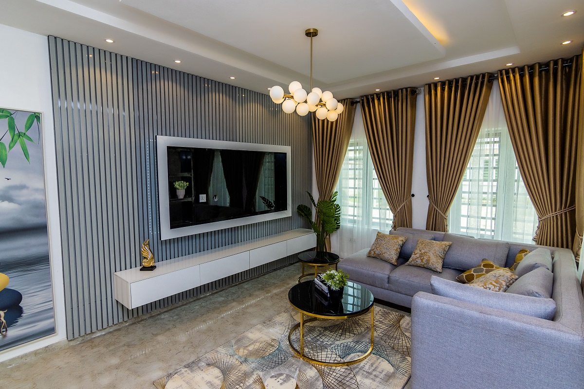 Contemporary bedroom with wardrobe